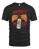 Money Maker Cash Graphic T-Shirt - black t-shirt on white background