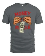 Money Maker Cash Graphic T-Shirt - gray t-shirt on white background