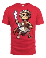 Cute Zeus Cartoon T-Shirt Greek Mythology Lightning Tee - red t-shirt on white background