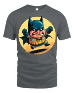 Angry Pig Superhero T-Shirt Funny Comic Animal Hero Tee - gray t-shirt on white background
