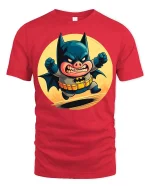 Angry Pig Superhero T-Shirt Funny Comic Animal Hero Tee - red t-shirt on white background