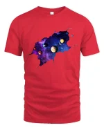 Solar System Galaxy T-Shirt Cosmic Space Planets Graphic - red t-shirt on white background