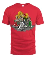 Vintage Scooter Riders T-Shirt Urban Street Vespa Style - red t-shirt on white background