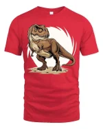 T-Rex Dinosaur T-Shirt Cool Jurassic Dino Graphic Tee - red t-shirt on white background