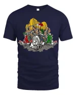 Vintage Scooter Riders T-Shirt Urban Street Vespa Style - navy t-shirt on white background