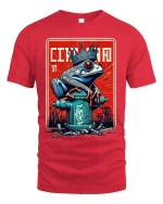 Cincinnati Frog King Urban Graffiti Street Art T-Shirt - red t-shirt on white background