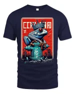 Cincinnati Frog King Urban Graffiti Street Art T-Shirt - navy t-shirt on white background