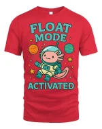 Float Mode Activated Axolotl Astronaut T-Shirt Cute Space Tee - red t-shirt on white background