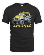 Funny Jeep Rubber Duck Offroad Driver T-Shirt Graphic Tee - black t-shirt on white background