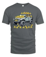 Funny Jeep Rubber Duck Offroad Driver T-Shirt Graphic Tee - gray t-shirt on white background