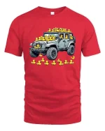 Funny Jeep Rubber Duck Offroad Driver T-Shirt Graphic Tee - red t-shirt on white background