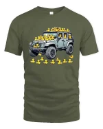 Funny Jeep Rubber Duck Offroad Driver T-Shirt Graphic Tee - military green t-shirt on white background