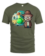 Funny Chemistry RV Cartoon Science Teacher T-Shirt Tee - military green t-shirt on white background