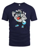 Funny Science Lab Chemist Cartoon Chemistry T-Shirt Tee - navy t-shirt on white background
