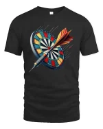 Dartboard Bullseye T-Shirt Precision Darts Player Graphic - black t-shirt on white background