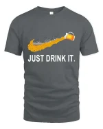 Just Drink It Beer T-Shirt Funny Beer Lover Graphic Tee - gray t-shirt on white background