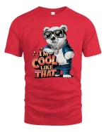 Cool Polar Bear T-Shirt I’m Cool Like That Graphic Tee - red t-shirt on white background