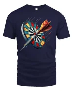 Dartboard Bullseye T-Shirt Precision Darts Player Graphic - navy t-shirt on white background