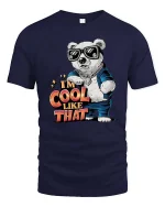 Cool Polar Bear T-Shirt I’m Cool Like That Graphic Tee - navy t-shirt on white background