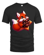 Cute Fox Chocolate T-Shirt Kawaii Sweet Animal Tee - black t-shirt on white background