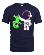 Funny Astronaut Alien T-Shirt Space Humor Graphic Tee - navy t-shirt on white background