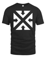 Abstract Arrow X Graphic T-Shirt Minimal Streetwear Tee - black t-shirt on white background
