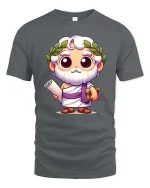 Cute Greek Philosopher Cartoon T-Shirt Funny Thinker Tee - gray t-shirt on white background
