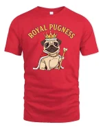 Royal Pugness Crown Dog T-Shirt Funny Cute Pug Lover - red t-shirt on white background