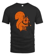 Funny Squirrel T-Shirt Chill Cartoon Animal Graphic Tee - black t-shirt on white background