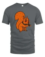 Funny Squirrel T-Shirt Chill Cartoon Animal Graphic Tee - gray t-shirt on white background