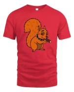 Funny Squirrel T-Shirt Chill Cartoon Animal Graphic Tee - red t-shirt on white background