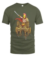 Spartan Warrior Chariot T Shirt Epic Ancient Greek Hero Tee - military green t-shirt on white background