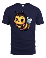 Cute Bumble Bee Graphic T-Shirt Kawaii Cartoon Honey Tee - navy t-shirt on white background