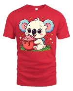 Cute Koala T-Shirt Sweet Animal Dessert Graphic Tee - red t-shirt on white background