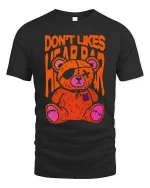 Creepy Teddy Bear T-Shirt Horror Cute Grunge Graphic Tee - black t-shirt on white background