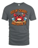 Feelin Crabby T-Shirt Funny Beach Crab Summer Graphic Tee - gray t-shirt on white background