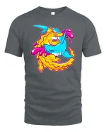 Dragon Shark T-Shirt Epic Fantasy Creature Graphic Tee - gray t-shirt on white background