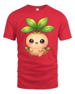 Cute Mandrake Plant T-Shirt Kawaii Nature Cartoon Tee - red t-shirt on white background