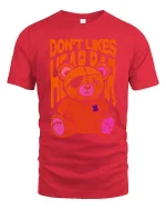 Creepy Teddy Bear T-Shirt Horror Cute Grunge Graphic Tee - red t-shirt on white background