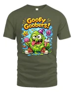 Goofy Goobers T-Shirt Funny Slime Cartoon Graphic Tee - military green t-shirt on white background