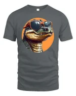 Cool Alligator Sunglasses T-Shirt Funny Reptile Graphic - gray t-shirt on white background