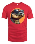 Cool Alligator Sunglasses T-Shirt Funny Reptile Graphic - red t-shirt on white background