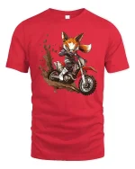 Fox Dirt Bike Graphic T-Shirt Off Road Motocross Tee - red t-shirt on white background