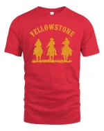 Western Cowboy Ranch Silhouette T-Shirt Vintage Rodeo Tee - red t-shirt on white background