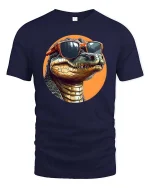 Cool Alligator Sunglasses T-Shirt Funny Reptile Graphic - navy t-shirt on white background