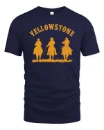 Western Cowboy Ranch Silhouette T-Shirt Vintage Rodeo Tee - navy t-shirt on white background