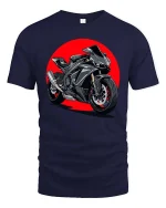 Sport Bike Graphic T-Shirt Racing Motorcycle Streetwear - navy t-shirt on white background