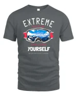 Extreme Adventure Graphic T-Shirt Challenge Yourself Tee - gray t-shirt on white background