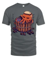 Cute Octopus Spa T-Shirt Funny Relax Bath Graphic Tee - gray t-shirt on white background