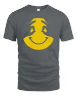 Smiley Face Hands T-Shirt Cool Minimal Graphic Tee Fun - gray t-shirt on white background